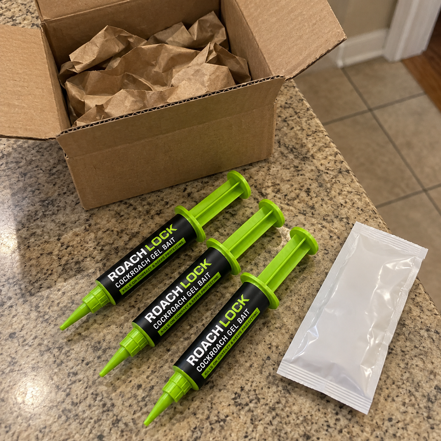 Unboxing the RoachLock delivery package at home